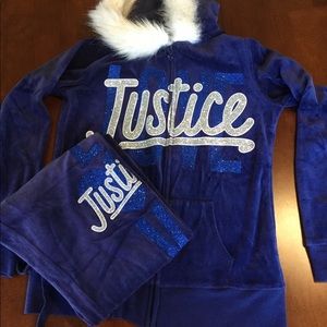 JUSTICE VELOUR TRACK SUIT